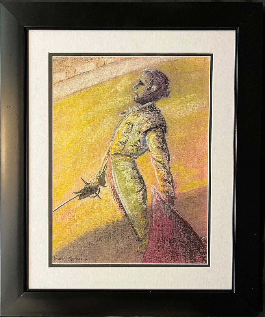 Morehead, Frances, pastel, 1960 matador: Morehead, Frances, pastel, 1960 matador, signed in lower left, good condition, not examined out of frame, image size:15.75 x 12 inches.