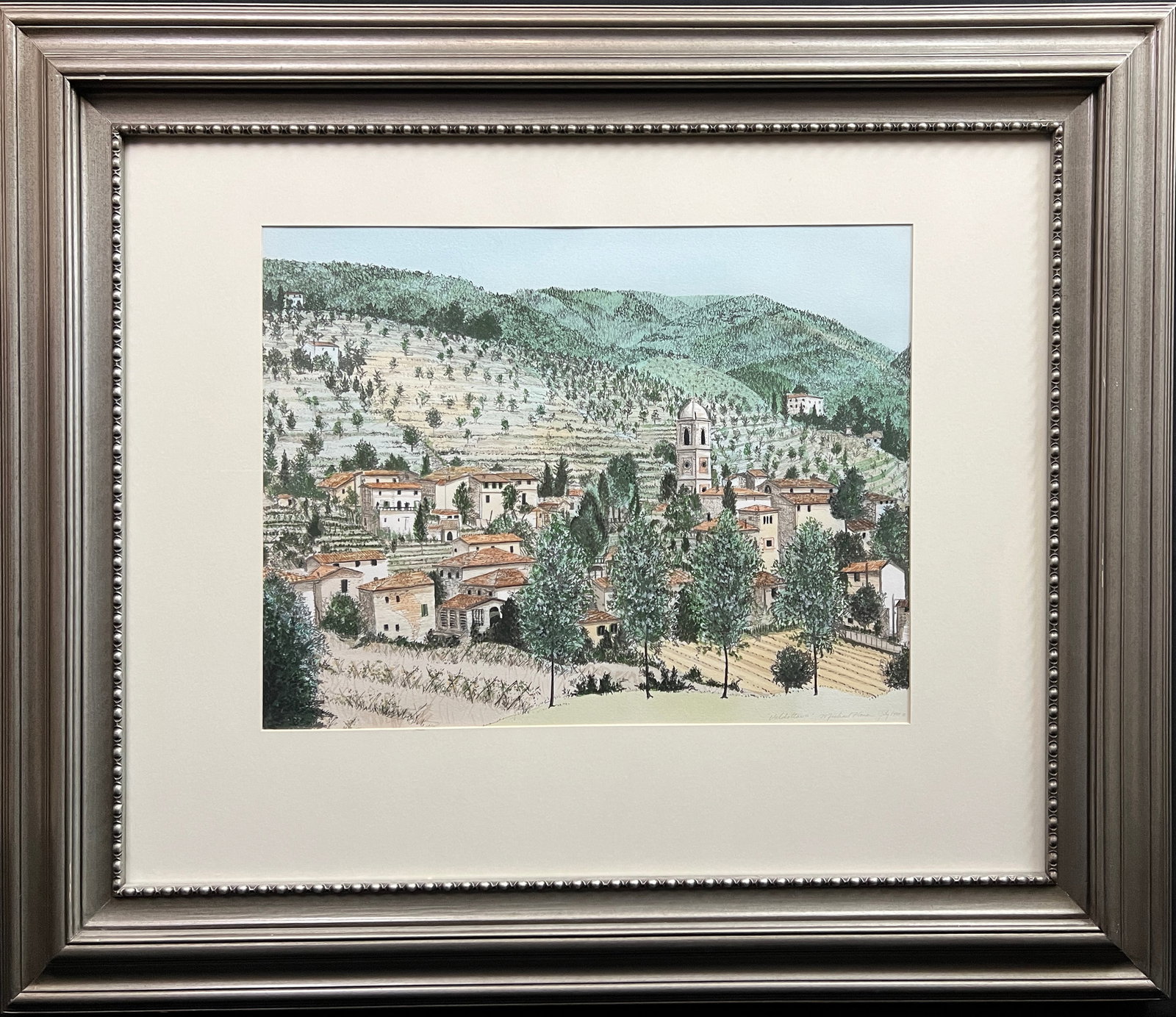 Jilg, Michael Florian, 1988 handcolored lithograph, Valdottvo (1 of 6)