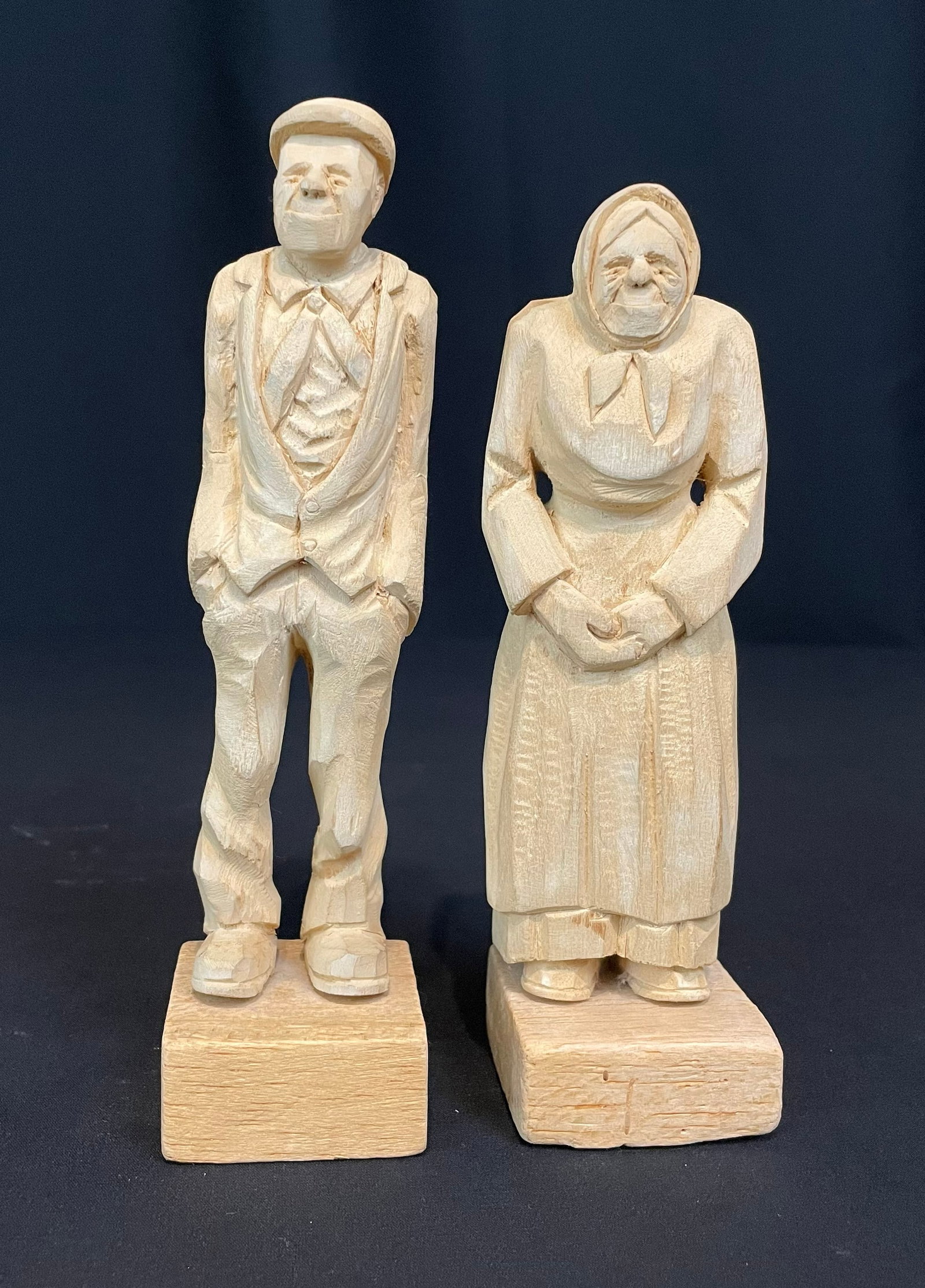 Pearson, Anton (1892-1967) woodcarvings, old couple (1 of 7)