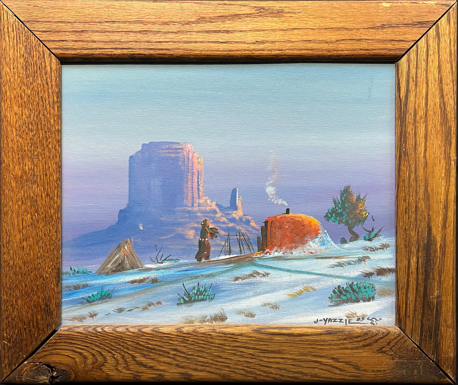 Yazzie, J (1945-2021) 83 oil on canvas board, untitled (1 of 4)