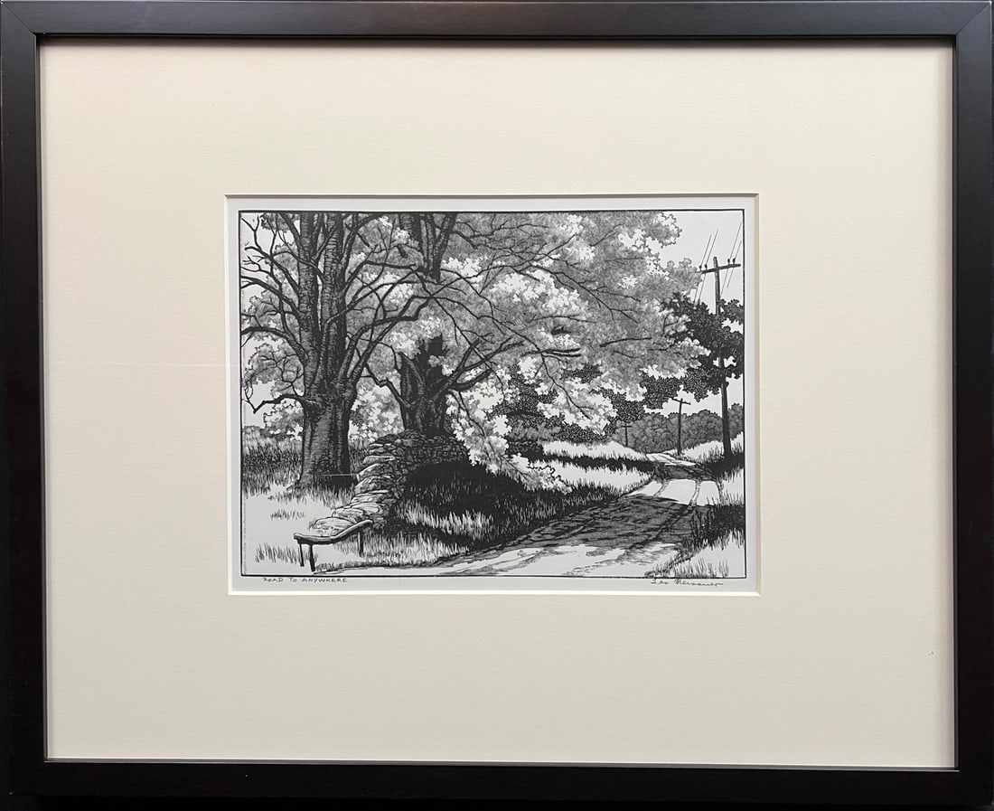 Meissner, Leo John (1895-1977) wood engraving, Road to Anywhere (1 of 7)