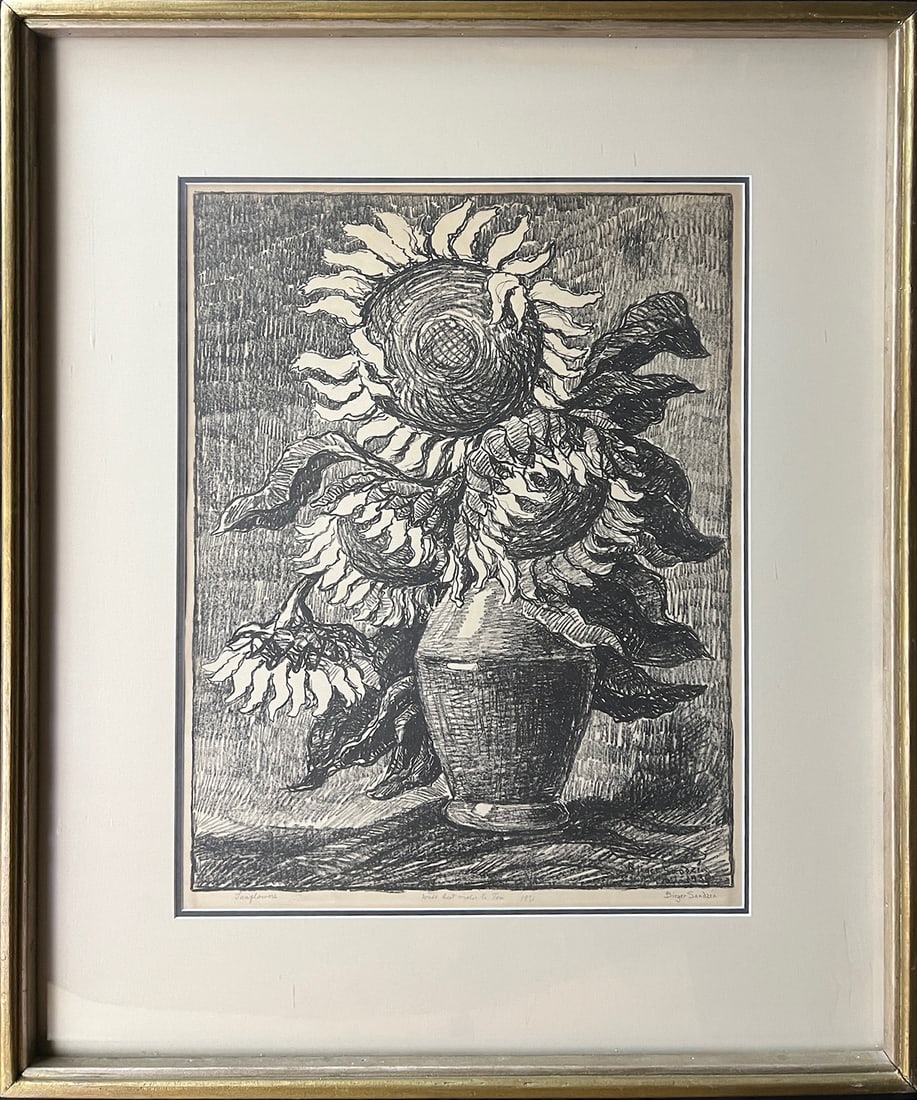 Sandzen, Birger (1871-1954) 1930 lithograph, Sunflowers (1 of 6)