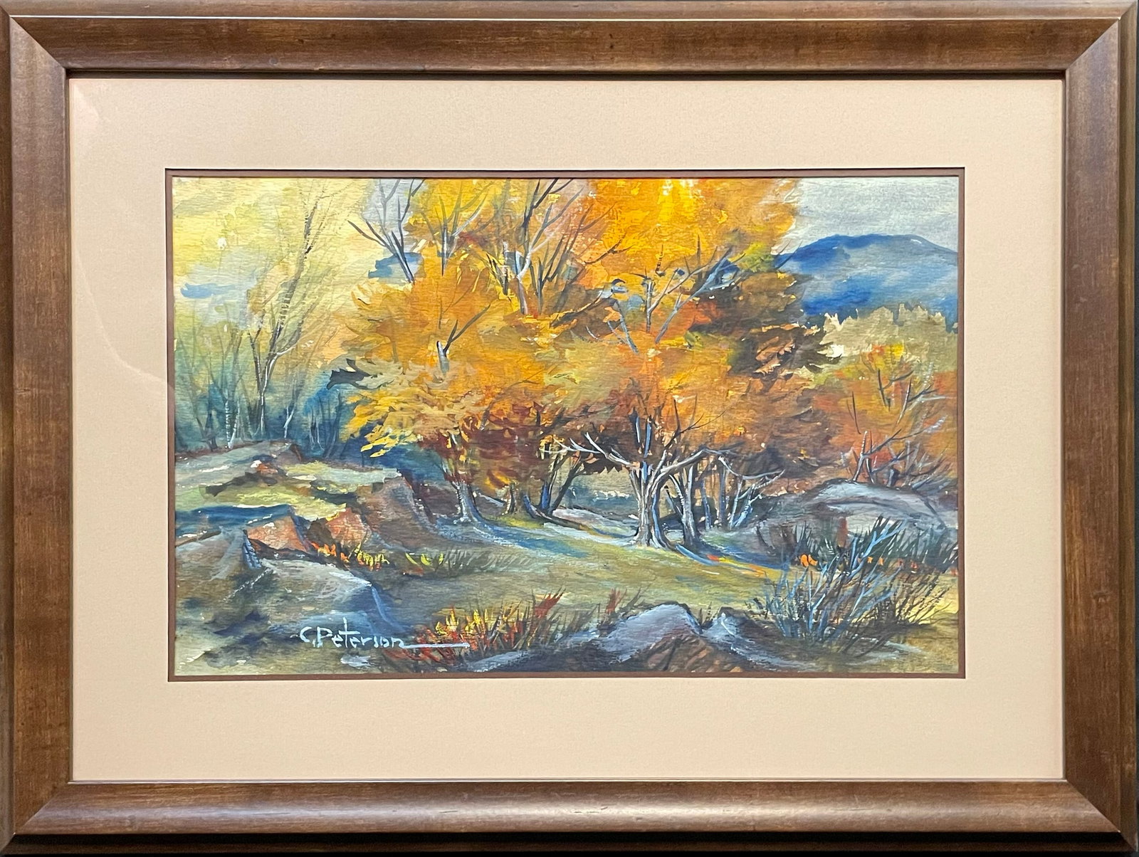 Peterson, Carl (2019-2009) watercolor, untitled colorful fall landscape (1 of 4)