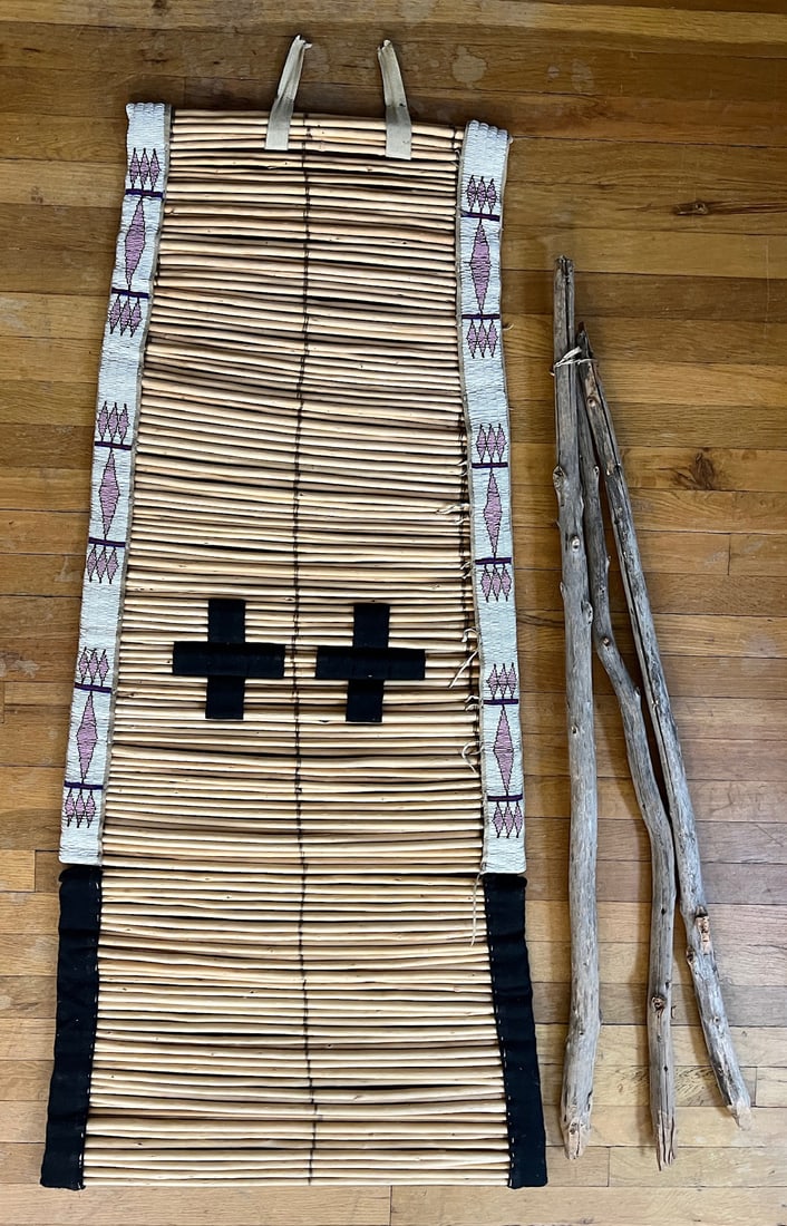 Unknown, Blackfeet tipi backrest with Willow rods (1 of 7)