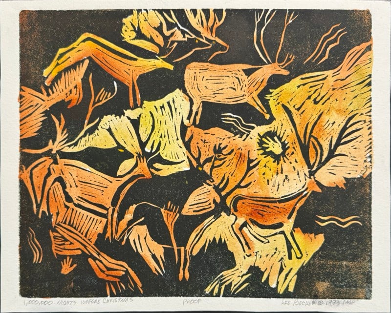 Becker, Lee, 1993 linoleum cut/watercolor, 1,000,000 Nights Before Christmas (1 of 4)