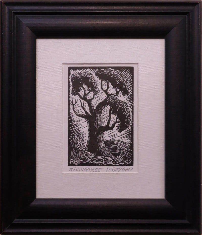Bergen, Richard "Dick" (1925-2020) linoleum cut, Spring Tree (1 of 4)