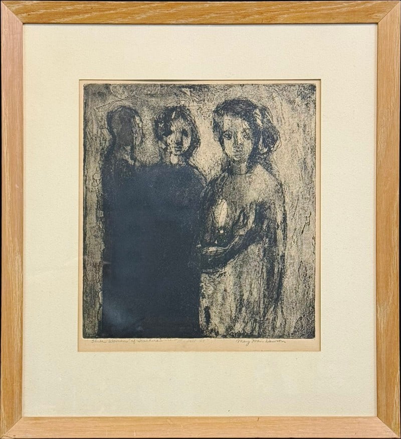 Dawson, Mary Joan (Waid) 1960 lithograph, Three Women of Trachis (1 of 4)