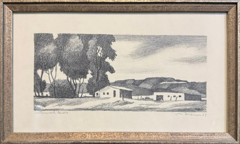 Dickerson, William (1904-1972) 1969 lithograph, Cottonwood Grove (1 of 4)