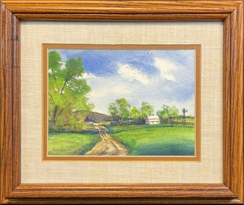 Forsberg, Maleta (1931-2026) watercolor, Spring Wheat: Forsberg, Maleta (1931-2026) watercolor, Spring Wheat, signed in lower left, good condition, not examined out of frame, image size: 5 x 7 inches. Maleta Forsberg (1931-2025) was active/lived in Kansas