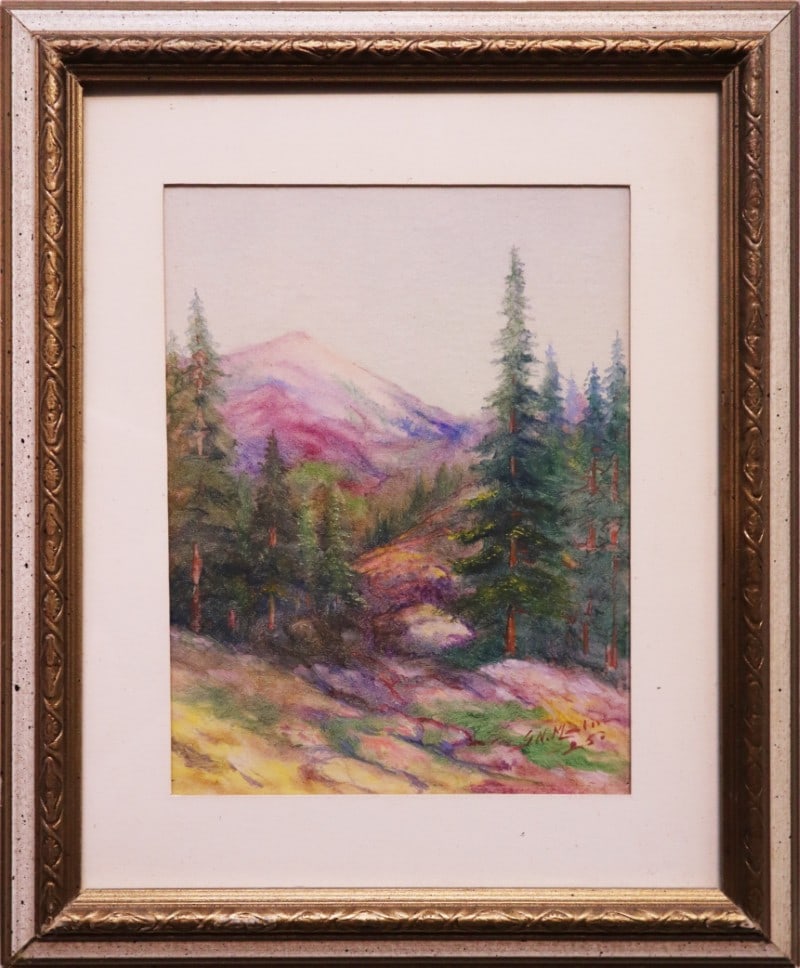 Malm, GN (1869-1928) 1925 watercolor, mountain landscape (1 of 4)