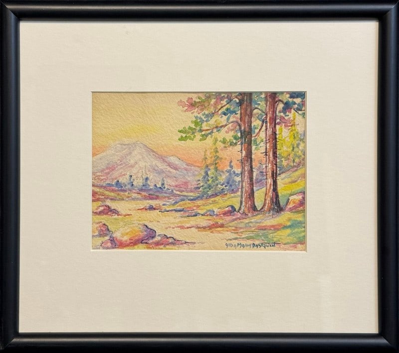 Malm, Alba (1897-1997) watercolor, fall landscape (1 of 4)
