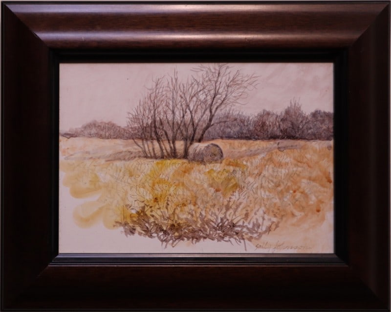 Johnson, Sally, acrylic on board, Winter Hay Bale (1 of 4)
