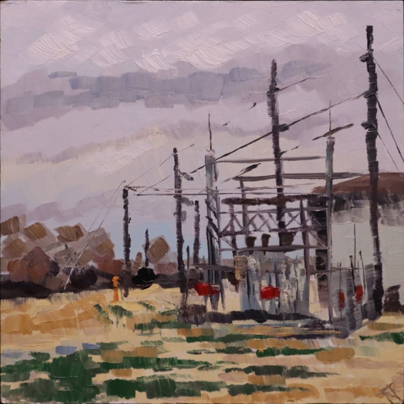 Thibodeau, Nicole, 2015 oil on board, Power Place (1 of 3)