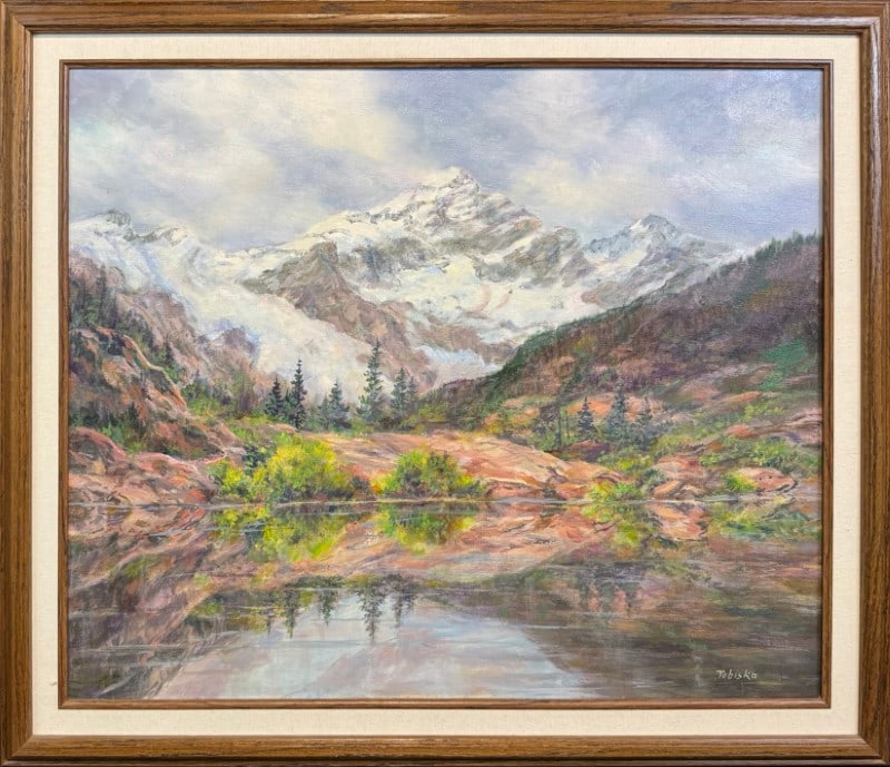 Tobiska, Barbara (1923-2023) oil on canvas, Carabous Glaciers (1 of 4)