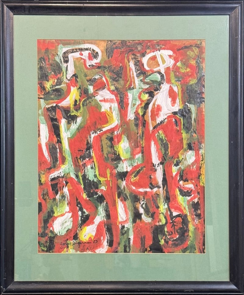 Sugarman, George (1912-1999) oil on paper, untitled abstract (1 of 4)