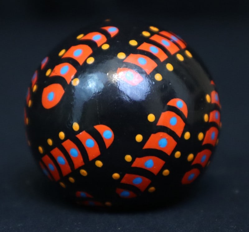 Scott, Steve (1947-2017) acrylic on wood, painted orb (1 of 6)