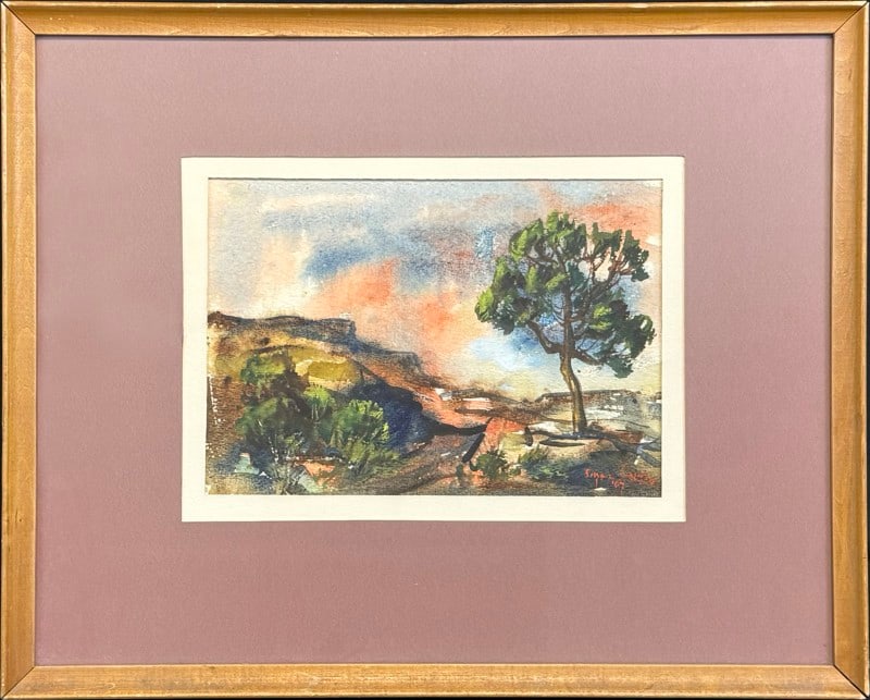 Larson, Signe (1908-1993) 1967 watercolor, Smoky Hill landscape (1 of 4)