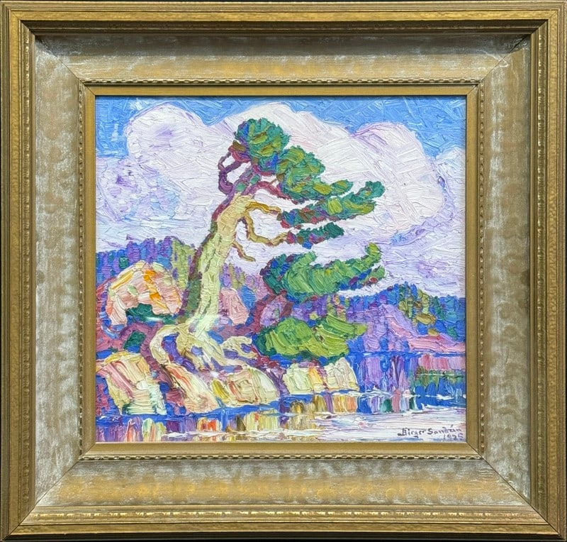 Sandzen, Birger (1871-1954) 1925 oil on board, Timberline Lake (1 of 4)