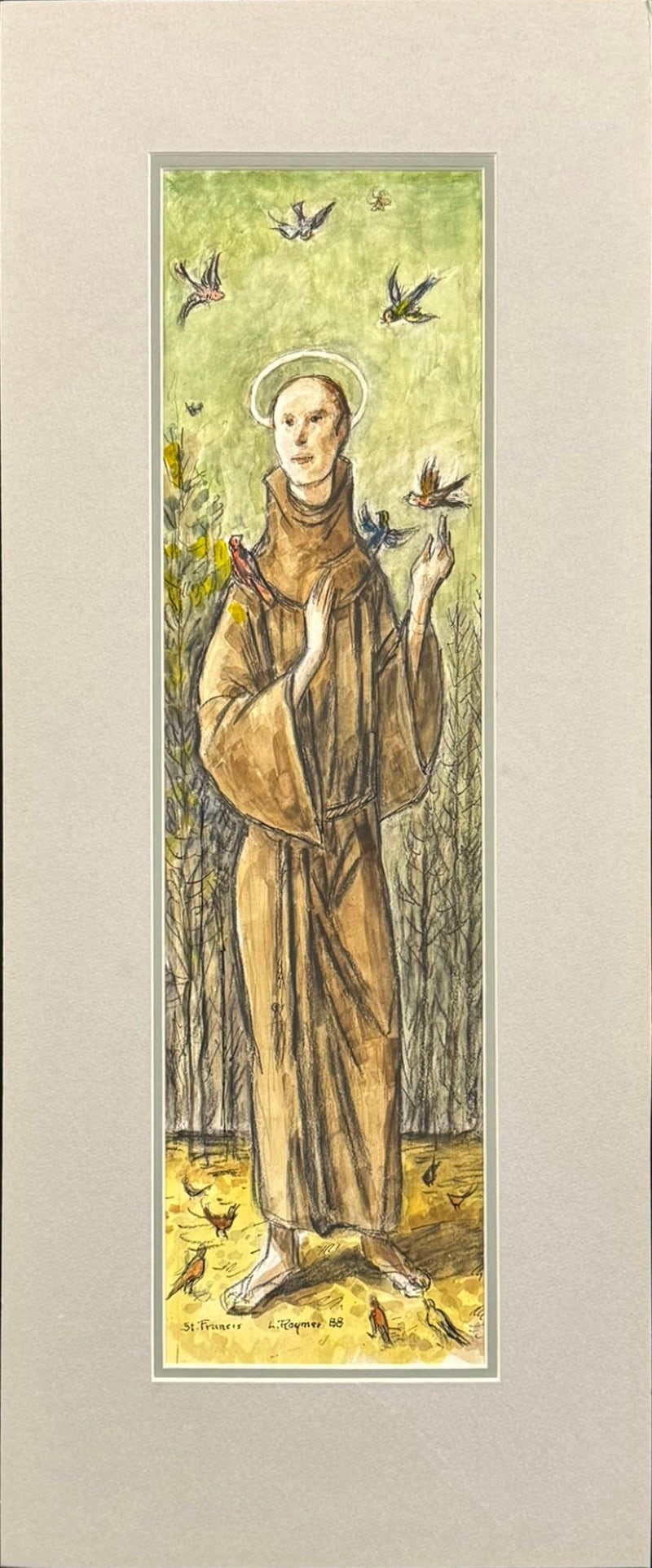 Raymer, Lester (1907-1991) 1988 watercolor, St. Francis (1 of 4)