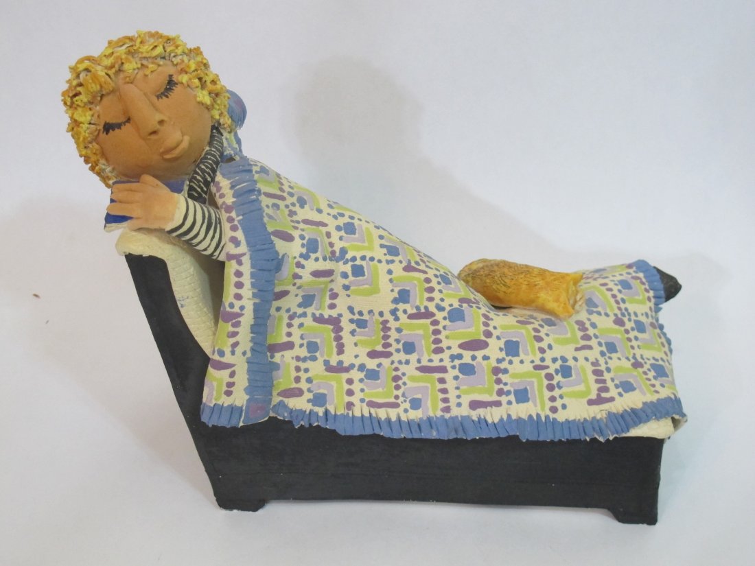 Cat Nap: Laughin-Bashor, Rosemary, "Cat Nap", ceramic, 7¼ x 8 x 4,