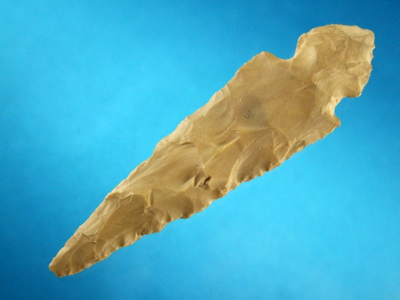 4 3/4" Hornstone Flint Turkeytail Point (1 of 2)