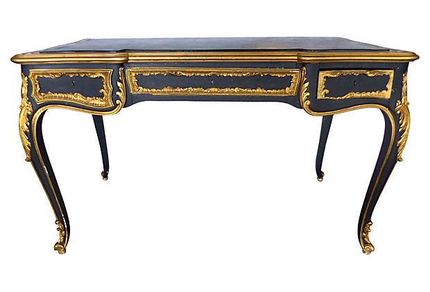Mid-century Louis XV Style Wood Writing Desk (1 of 8)