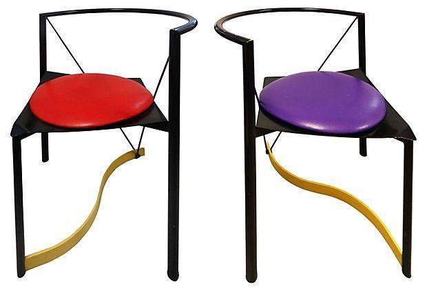 Memphis Metal Chairs, Pair (1 of 6)