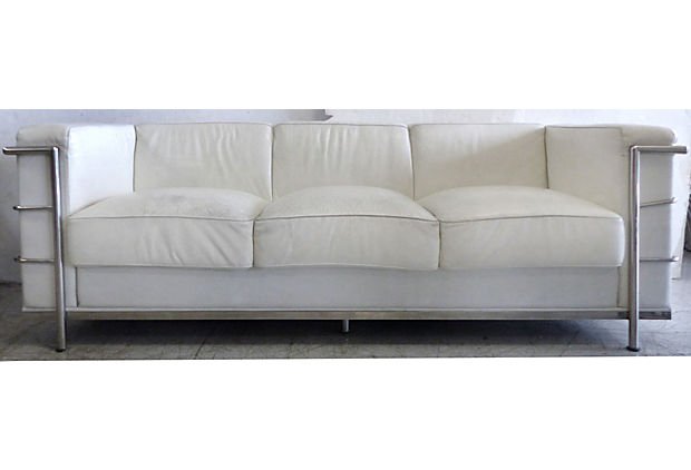 Mid-century Art Deco Leather Sofa After Le Corbusier (1 of 7)
