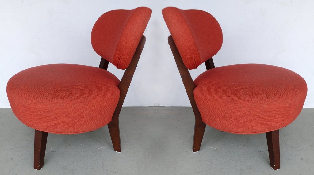 Mid-century Modern Slipper Chairs, Pair (1 of 6)
