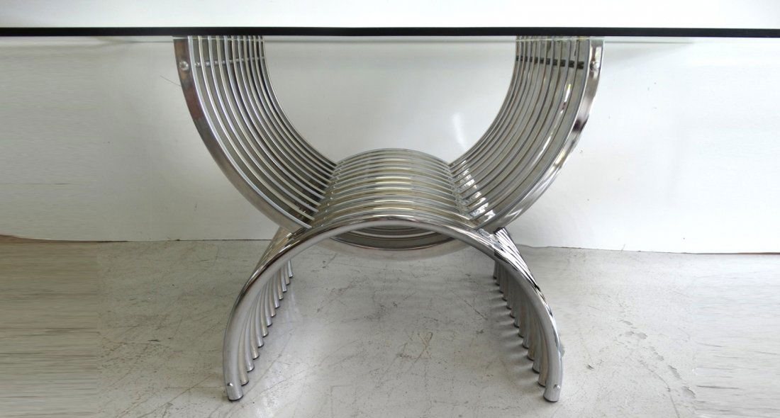 Brueton Chrome Tubular Glass-Top Table (1 of 5)