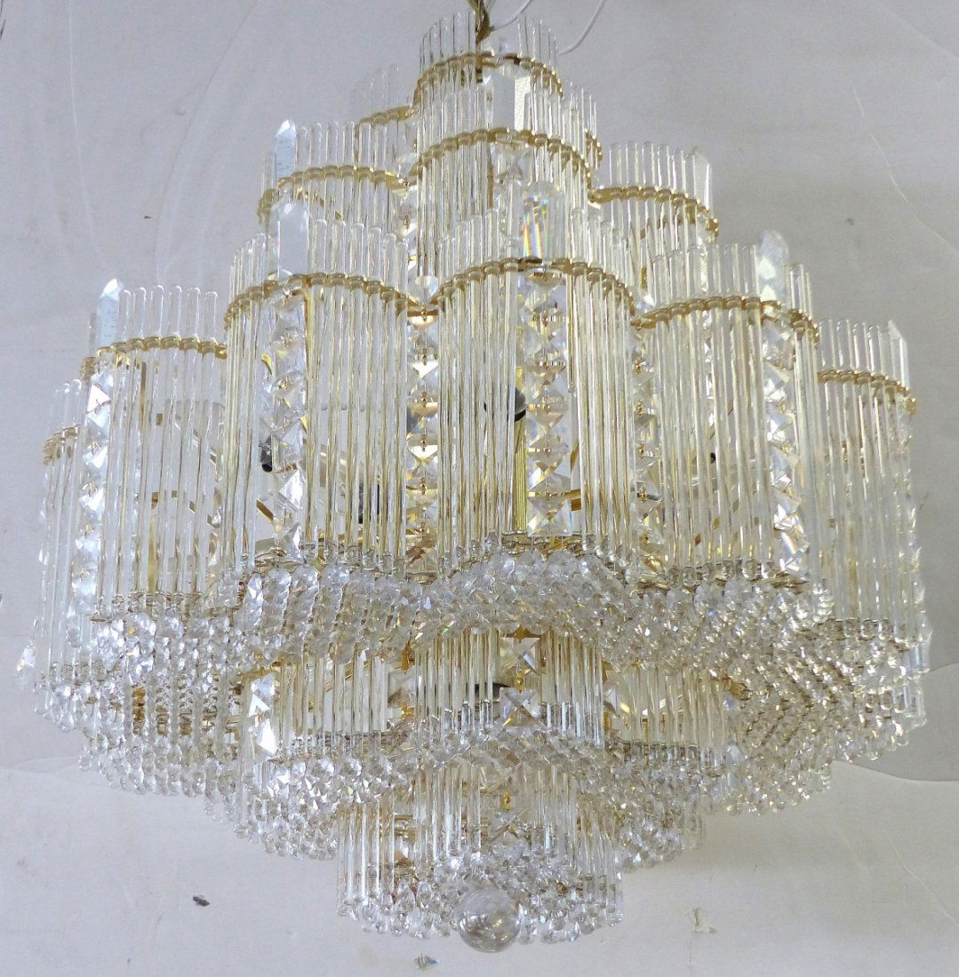 Dense Crystal & Brass Chandelier (1 of 6)