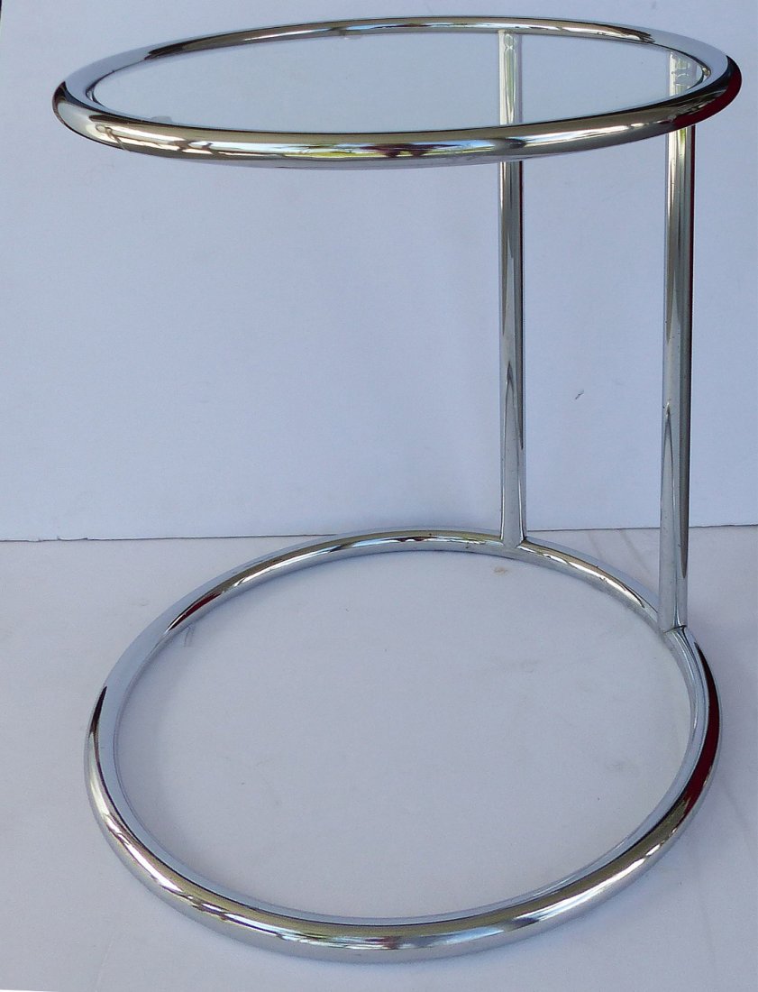 Mid-century Modern Cantilever Chrome & Glass Side Table (1 of 4)