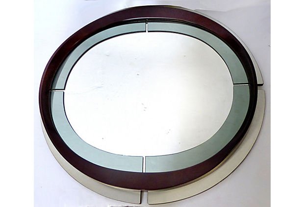 Italian Mid-century Teak & Glass Mirror (1 of 6)