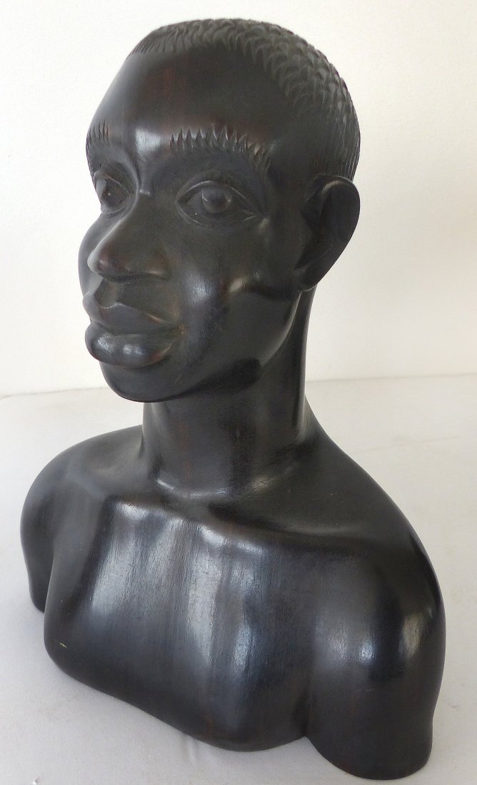 Carved African Ebony Head Sculpture