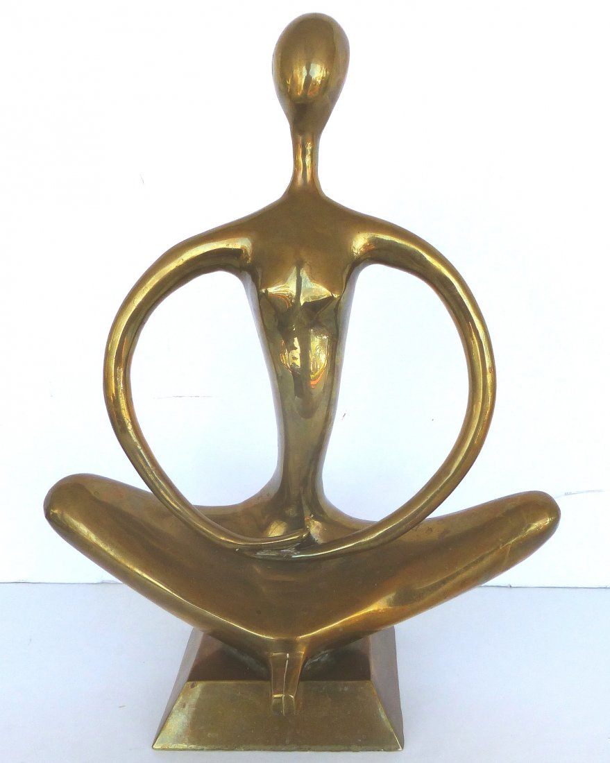 Stylized Brass Zen Yoga Figure Sculpture (1 of 7)