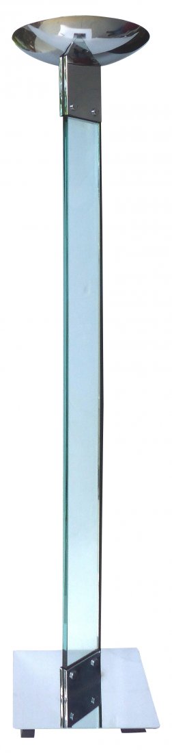 Mid-Century Glass & Chrome Torchiere Lamp (1 of 9)