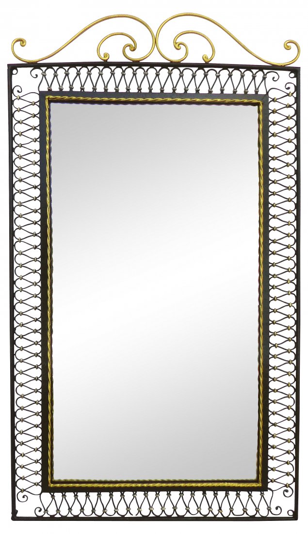 French Scrolled Iron Mirror Mid-century 50s/60s (1 of 6)