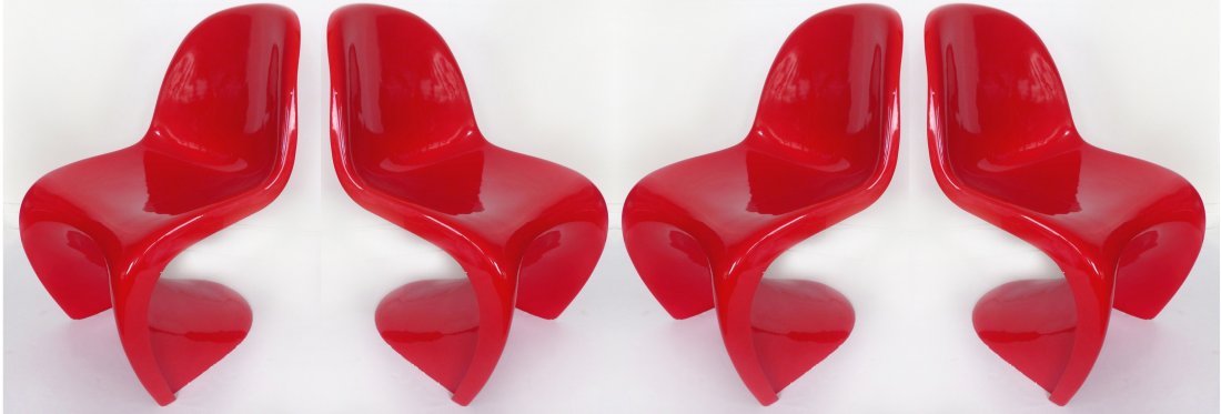 Set 4 Contemporary Verner Panton Style Chairs (1 of 7)