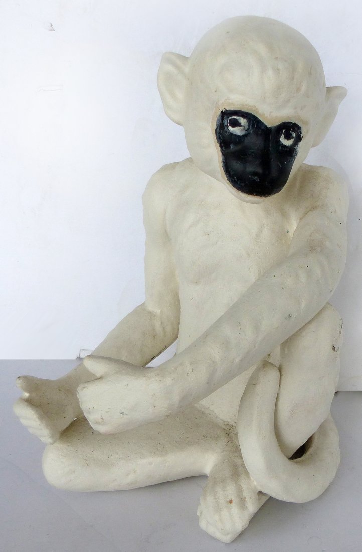 Ceramic Monkey Statue that Holds a Bunch of Bananas (1 of 5)