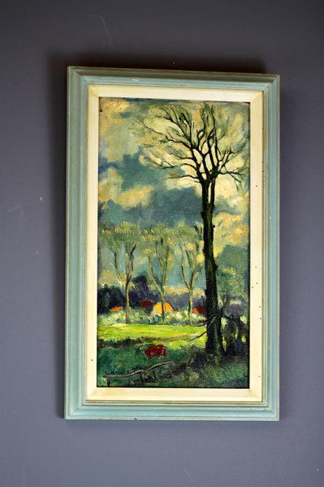 NO RP -  Vintage oil on canvas painting " Autumn " 1994 (1 of 5)