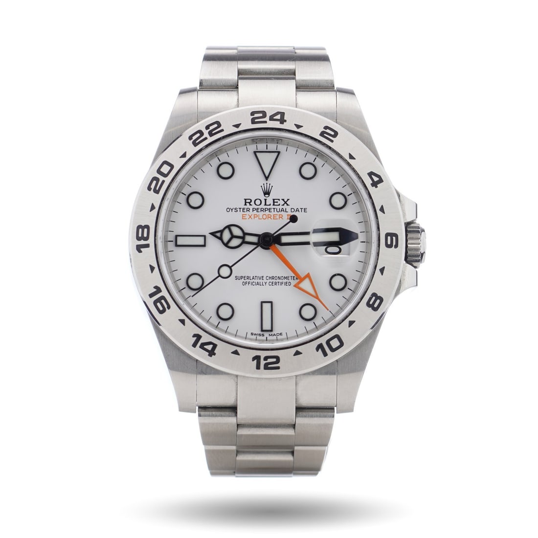 Rolex Oyster Perpetual Explorer II 216570 Box & Papers: The Rolex Explorer II Ref. 216570 is a professional-grade tool watch designed for adventurers and world travellers. Crafted in stainless steel, this robust 42 mm timepiece is powered by Rolexs automat