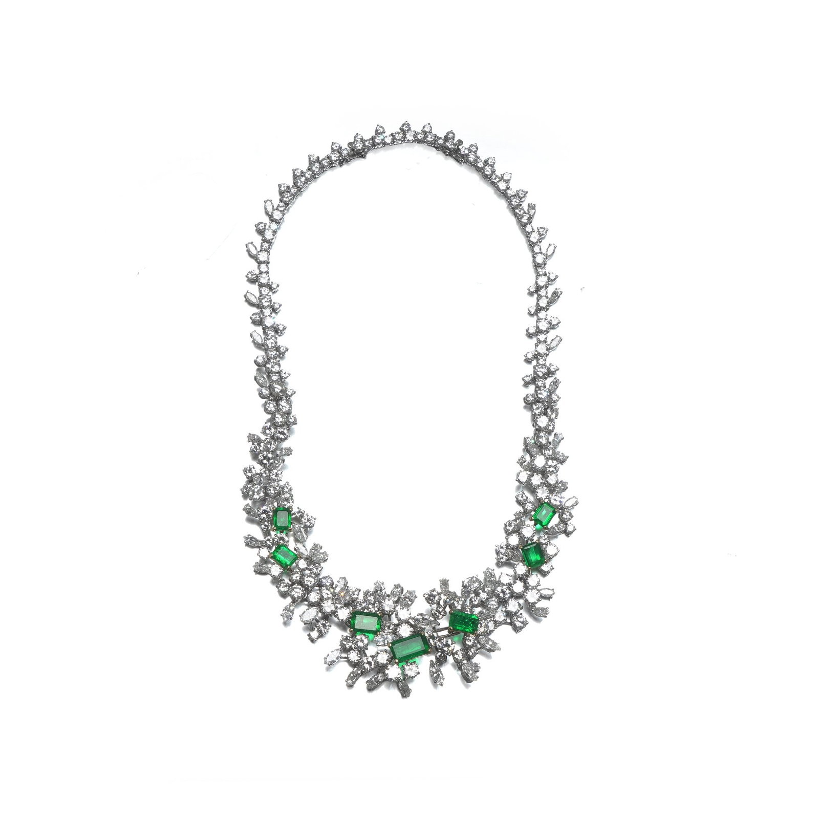 18ct White Gold Colombian Emerald and Diamond Necklace / Bracelet (1 of 12)