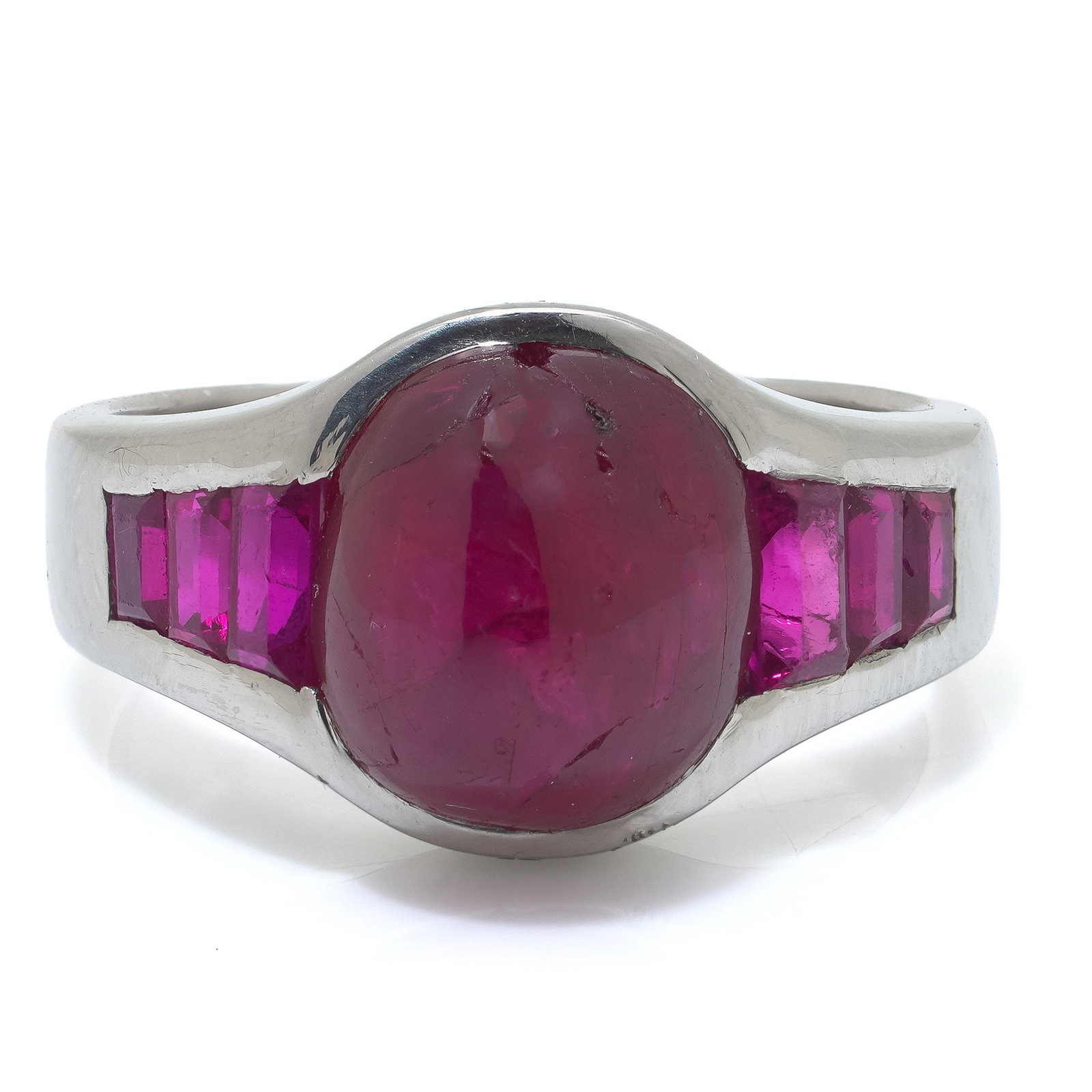 Bulgari Platinum Burma Ruby Ring - 8