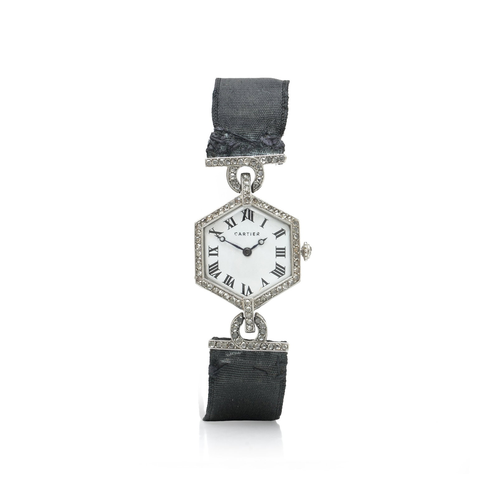 Cartier Paris Hexagonal Platinum Diamond Wristwatch, Circa 1913, Published (1 of 18)