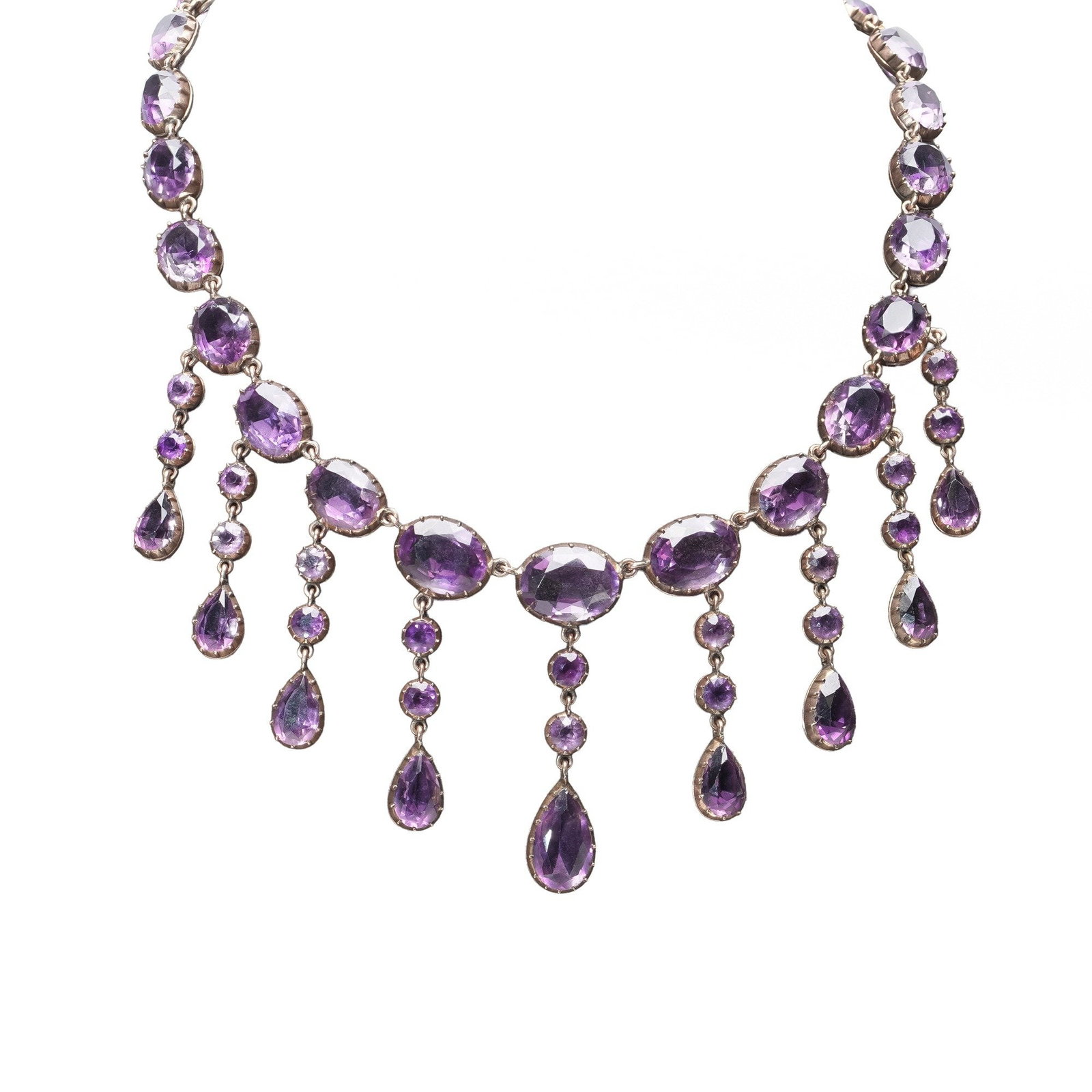 Victorian Amethyst Fringe Necklace, 9KT Gold, Approx. 130 ct, Circa 1880 (1 of 10)