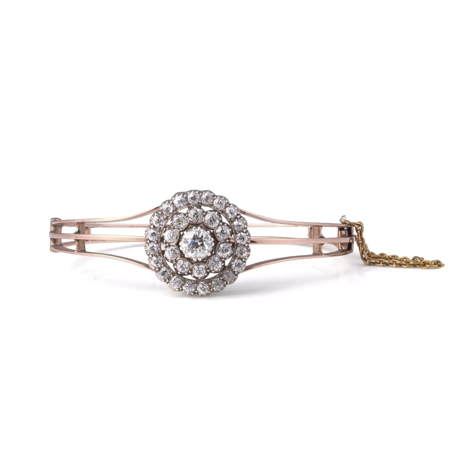 Antique Victorian Old Cut Diamond Bangle 9KT Gold 2.10ct (1 of 8)