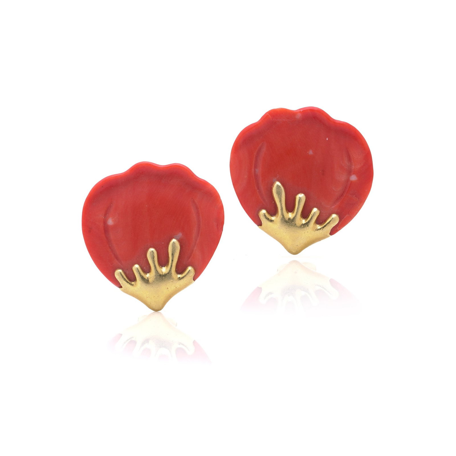 Tiffany & Co. 1977 Angela Cummings Petals Earrings in 18KT Gold & Pink Quartz (1 of 9)