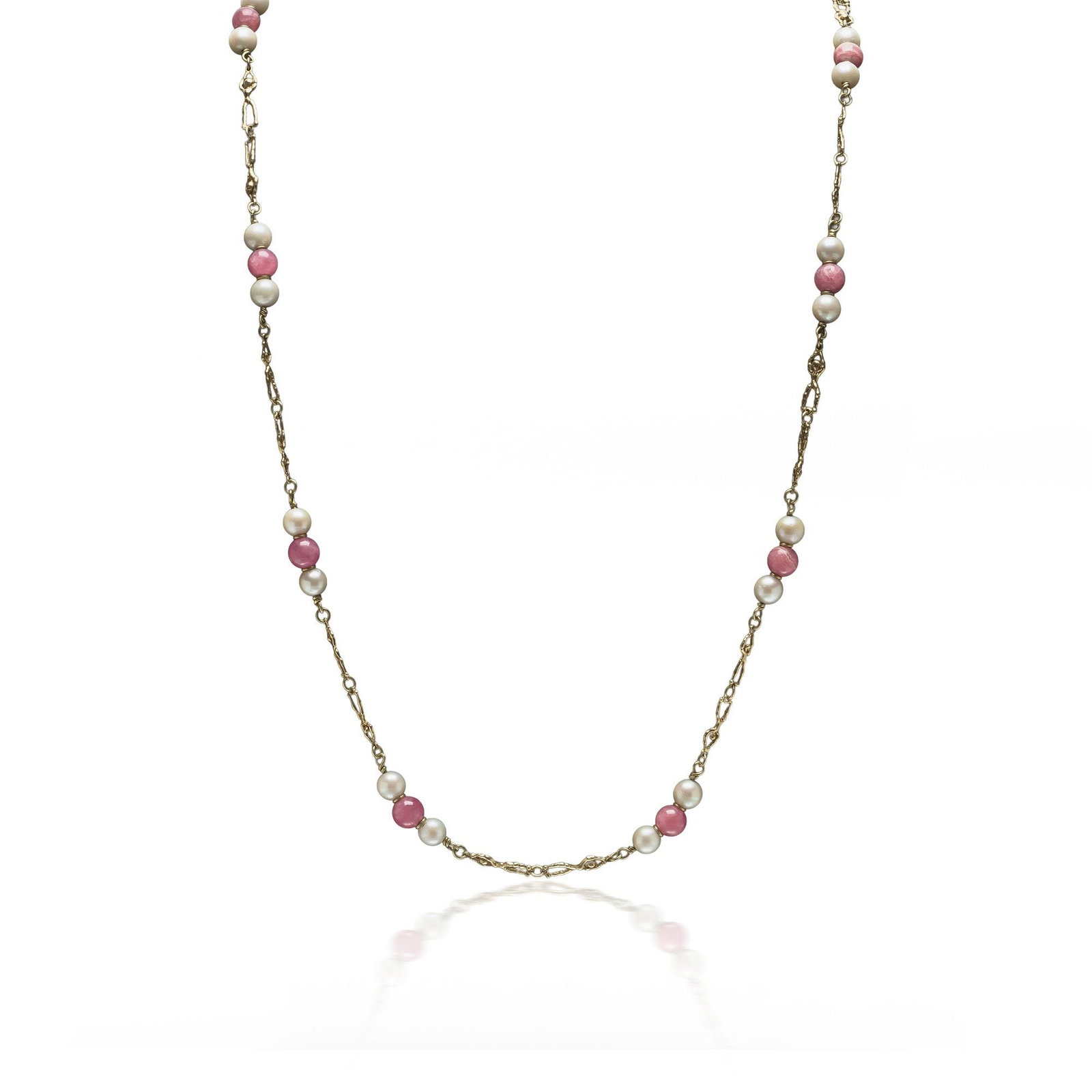 Stuart Devlin 18KT Gold, Coral & Pearl Figural Link Necklace, London 1970s (1 of 16)