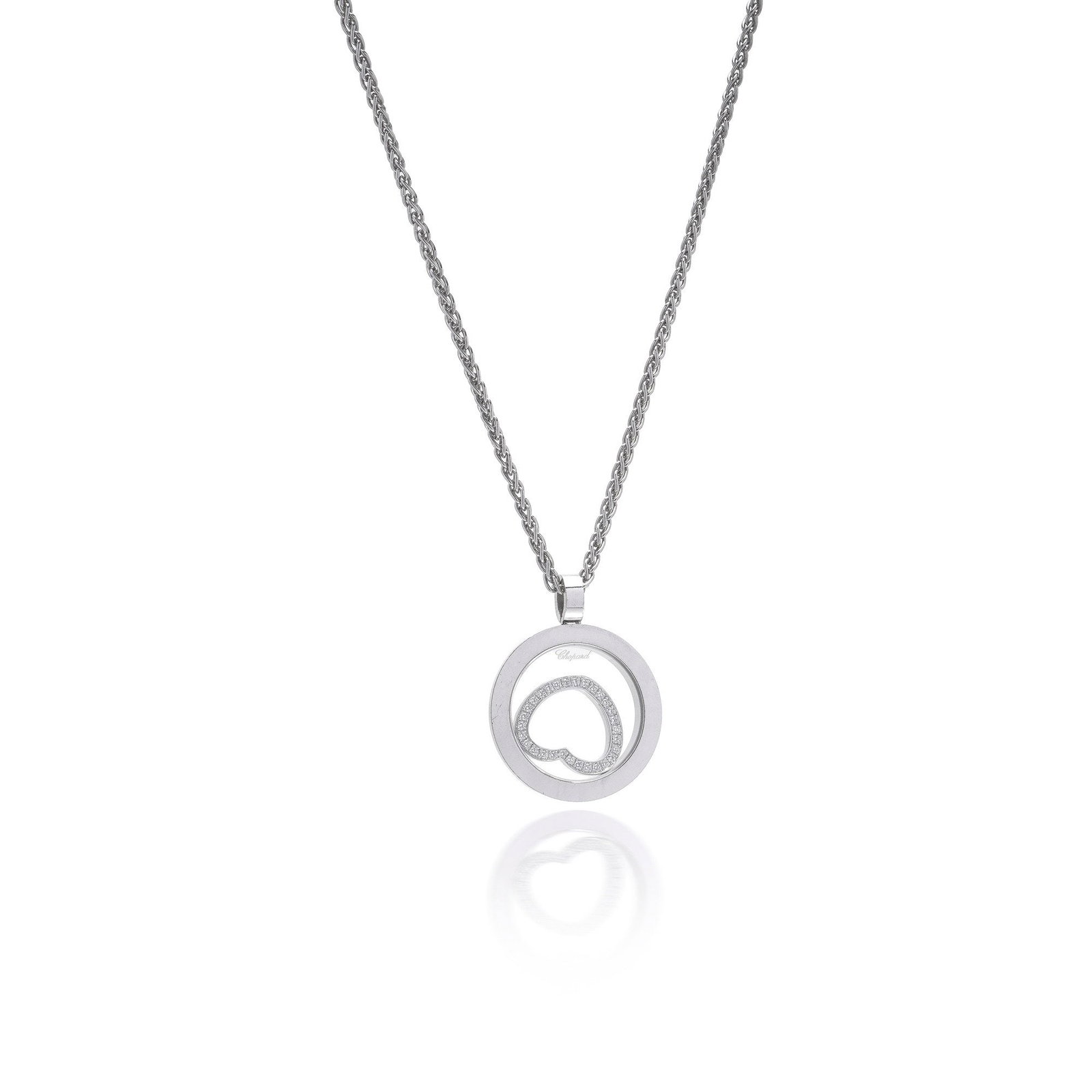Chopard Happy Diamonds 18KT White Gold Heart Pendant Necklace (1 of 11)