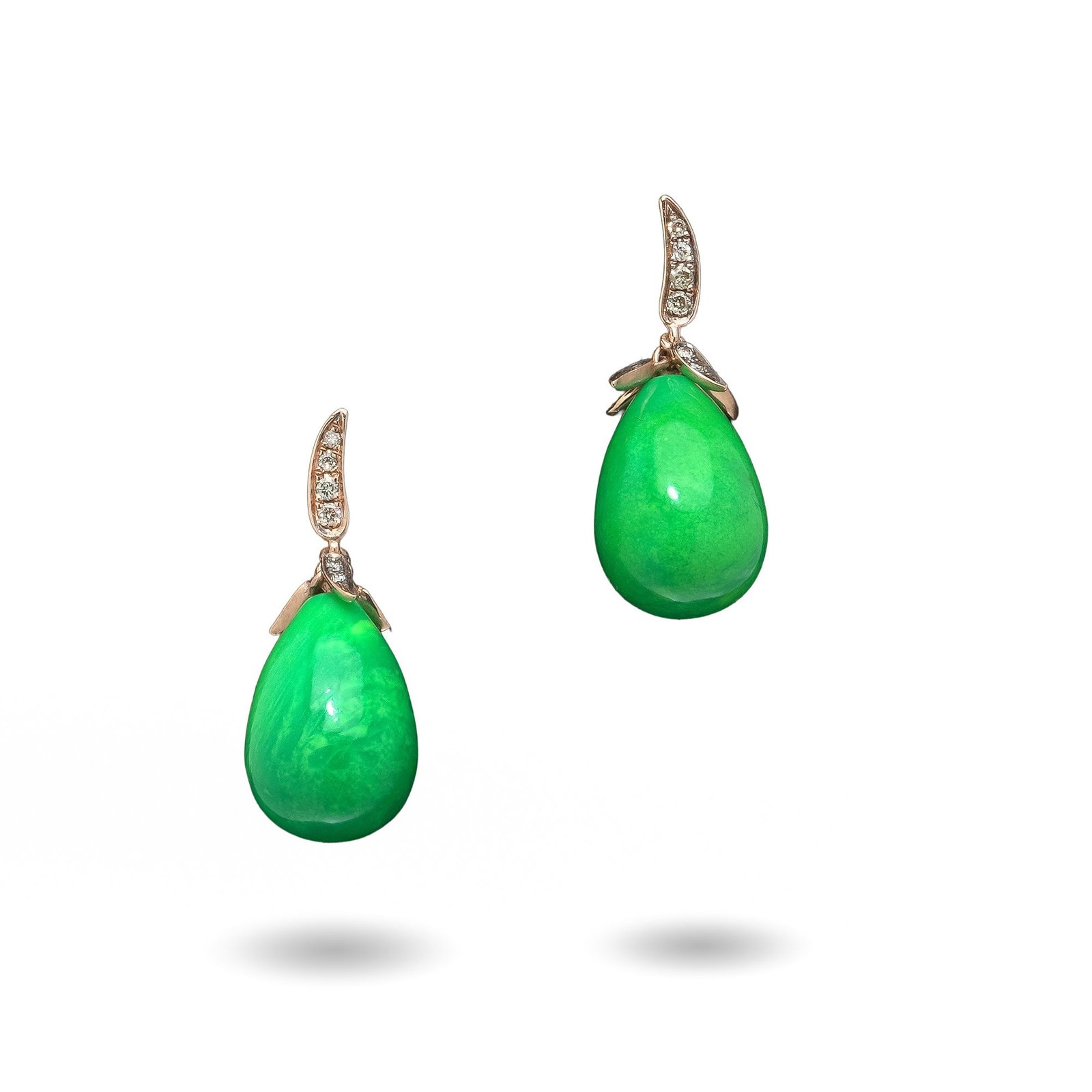 Annoushka 18ct Gold Jade and Diamond Drop Earrings (1 of 7)